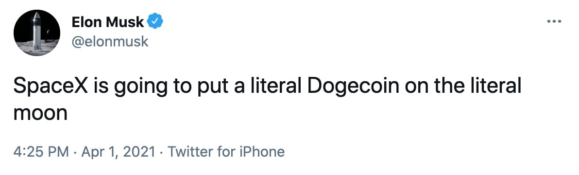 Another Elon Musk tweet about Dogecoin